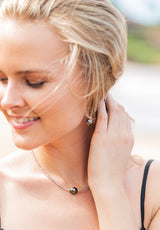 Tahitian Pearl Labradorite Earrings