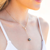 Tahitian Pearl Cubic Zirconia Y-Style Necklace