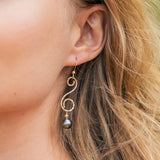 Double Spiral Tahitian Pearl Earrings