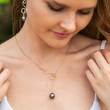 Double Spiral Tahitian Pearl Lariat