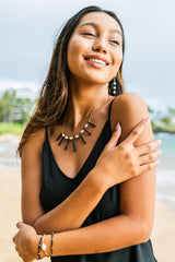 Black Coral Freshwater Pearl Earrings