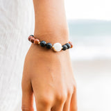 Black Lava Shiva Shell Bracelet