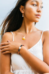 Black Lava Shiva Shell Bracelet