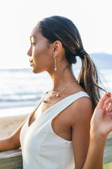 Tahitian Pearls on Starburst Chain Earrings