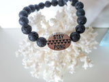 Black Lava "Live Aloha/Stay Pono" Stretchy Bracelet Unisex