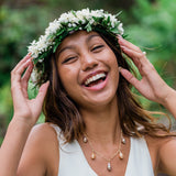 Dripping Lavender and Peach Edison Pearl Necklace