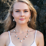 Dripping Blue Topaz Edison Pearl Necklace