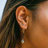 Tahitian Pearl Black Spinel Earrings