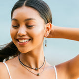 Tahitian Pearl Black Spinel Earrings