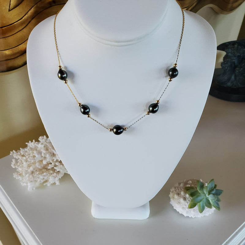 5 Floating Tahitian Pearl Necklace